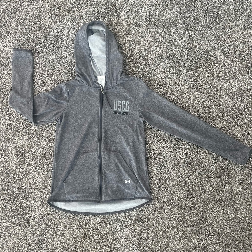 Under Armour Gray Coast Guard Hoodie Small